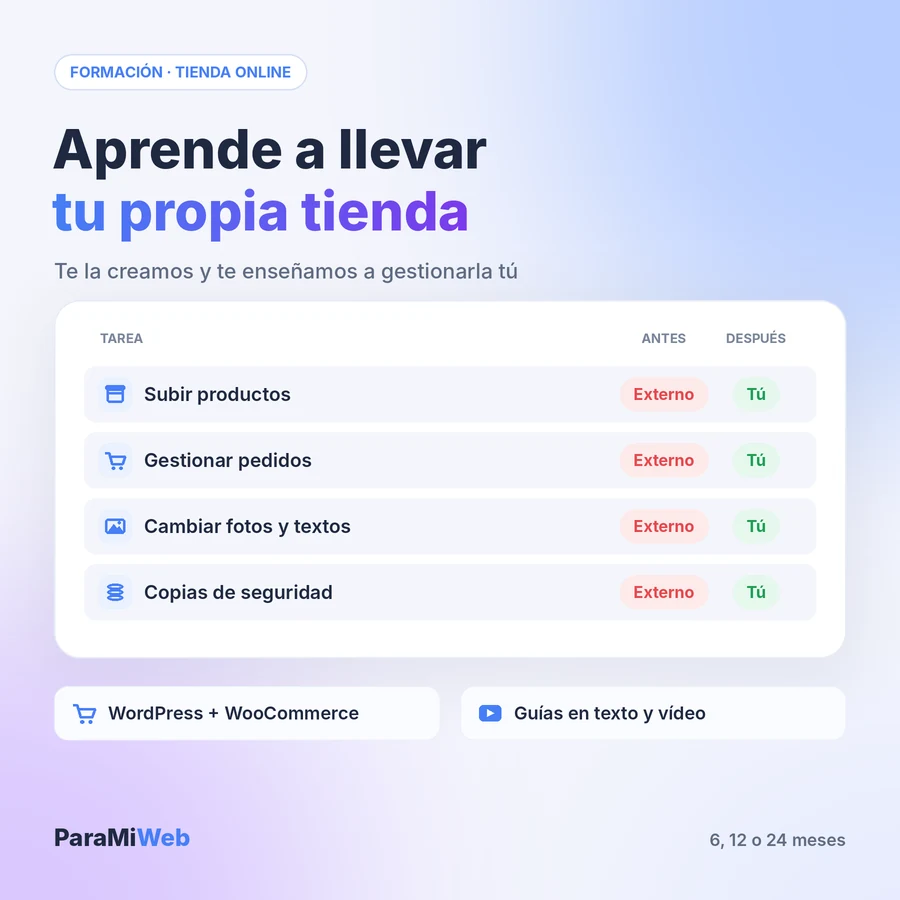 Aprender con mi tienda online