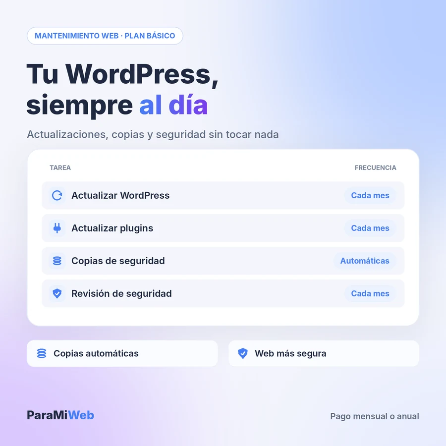 Mantenimiento web Básico