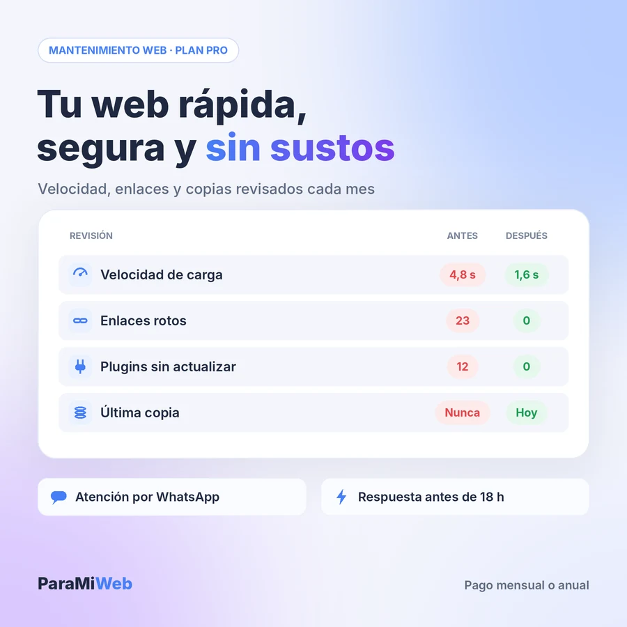 Mantenimiento web PRO