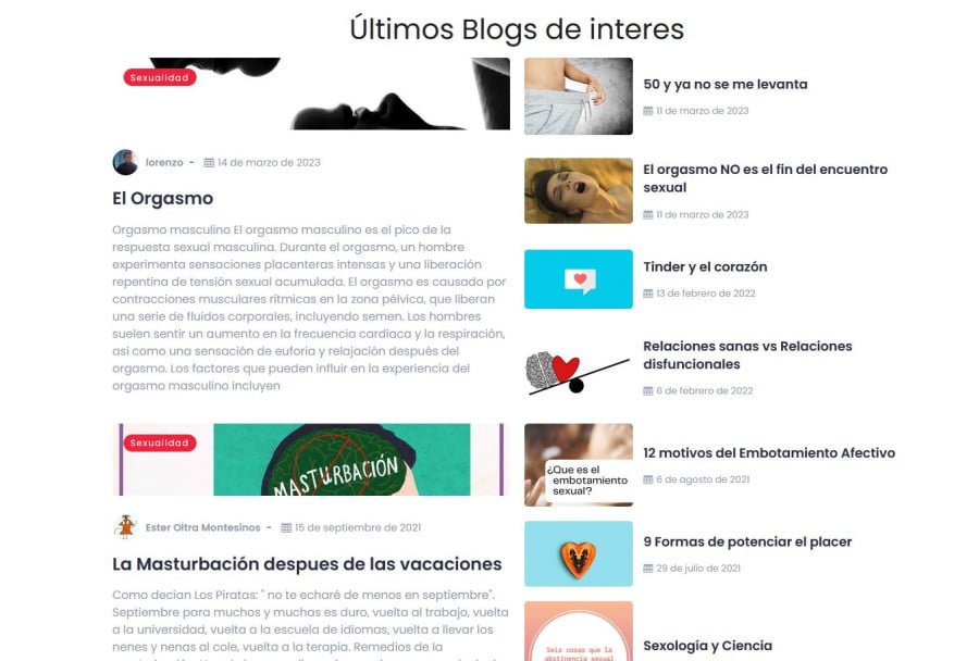La web terapeuta sexual fue creada con WordPress con la idea de informar a quien busque información al respecto. Incluye un Blog con publicaciones regulares de contenido relacionado con las terapias varias que se imparten para grupos, parejas e individual. El precio de esta web, ronda los novecientos euros a fecha de su creación que es el año 2018. Mantenimiento web con actualizaciones de wordpress y plugins Gratuito durante 2 años NO incluye SEO, posicionamiento web por deseo del cliente Web Alojada en servidor CLOUD Si Necesitas una web de este tipo puedes CONTACTAR web terapeuta sexual 3