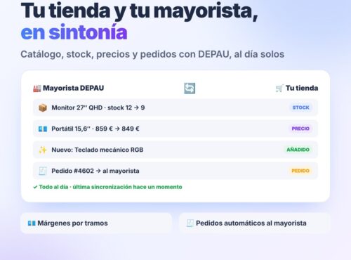 Plugin DEPAU Dropshipping: catálogo, stock, precios y pedidos sincronizados con el mayorista