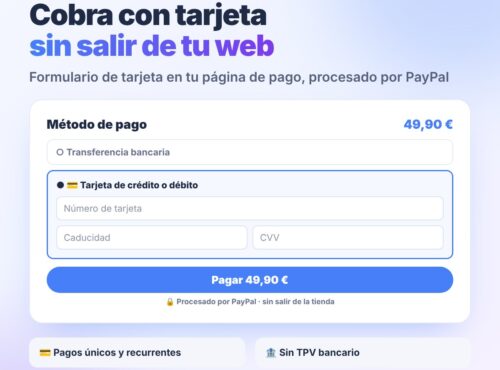 Plugin PayPal CardFields Gateway: formulario de tarjeta dentro de la página de pago