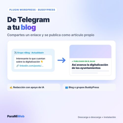 Plugin Telegram a WordPress: un enlace compartido en Telegram se convierte en artículo del blog